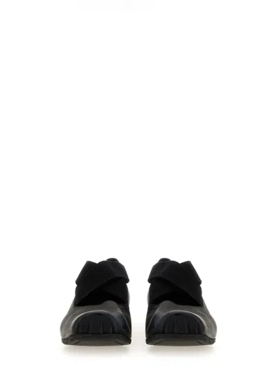 Uma Wang Leather Ballerinas In Black