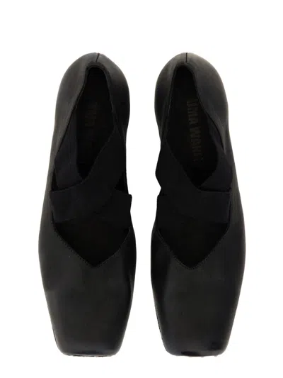 Uma Wang Leather Ballerinas In Black