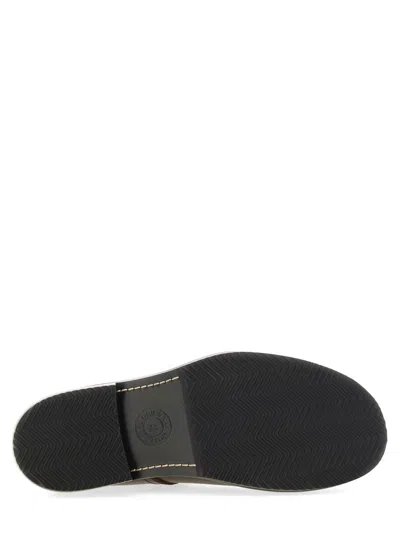 Dries Van Noten Round Toe Leather Clogs With Rubber Sole In Brown