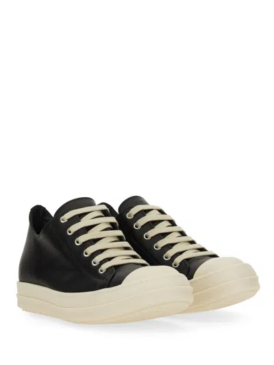 Rick Owens Leather Sneaker In Black