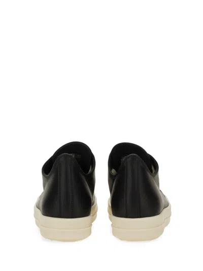Rick Owens Leather Sneaker In Black