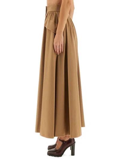 Max Mara Long Skirt "euphemia" In Brown