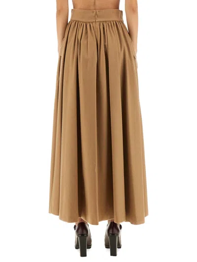 Max Mara Long Skirt "euphemia" In Brown
