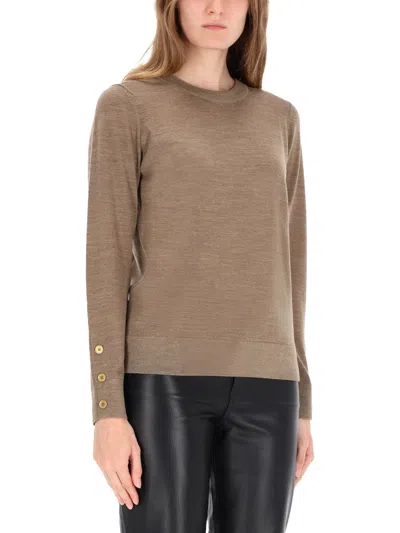 Michael Kors Merino Wool Sweater In Brown