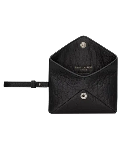 Saint Laurent Micro "envelope" Clutch Bag In Black