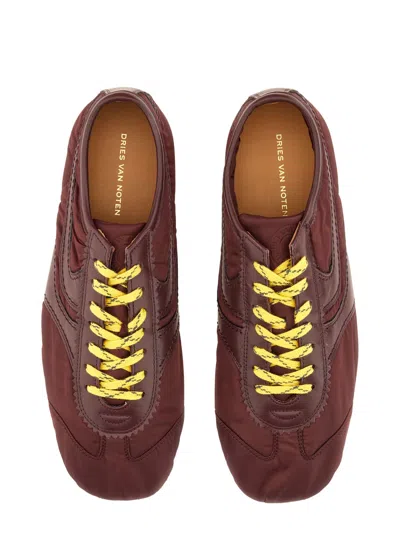 Dries Van Noten Quilted Nappa Leather And Nylon Sneakers In Multi