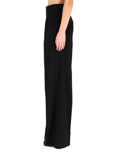Max Mara High Waist Wide Leg Trousers With Pockets In Black