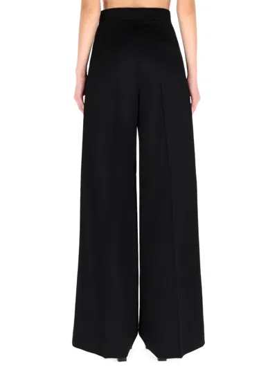 Max Mara High Waist Wide Leg Trousers With Pockets In Black