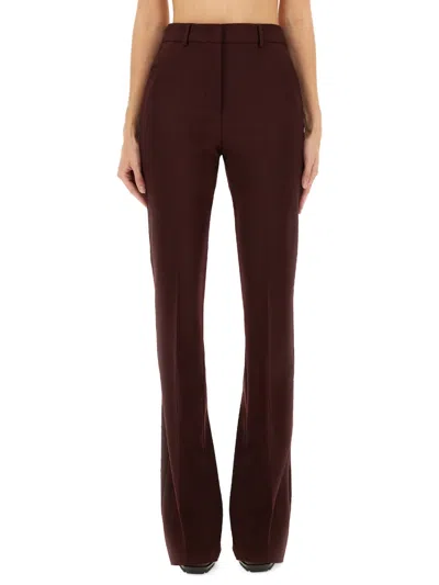 Sportmax Flared Trousers With Pockets And Loops In Burgundy