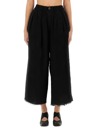 Uma Wang Wool Blend Bermuda Shorts Featuring Pockets In Black