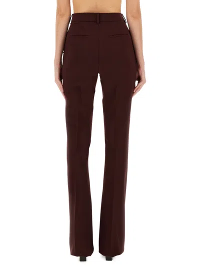 Sportmax Flared Trousers With Pockets And Loops In Burgundy