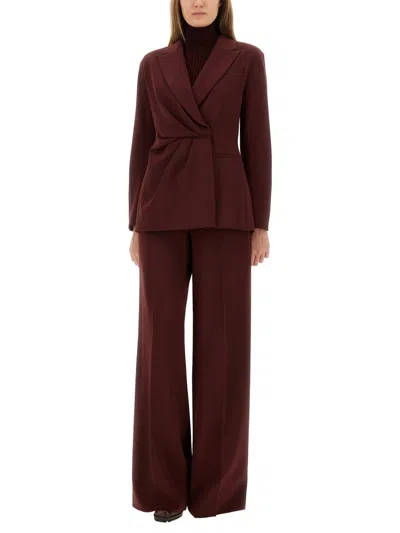 Max Mara Pants "plava Piano" In Burgundy