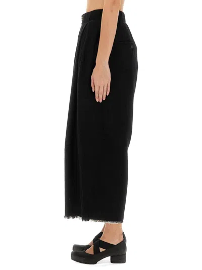 Uma Wang Wool Blend Bermuda Shorts Featuring Pockets In Black