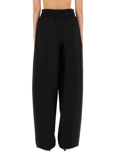 Sportmax Wide Leg Trousers Elastic Waistband In Black