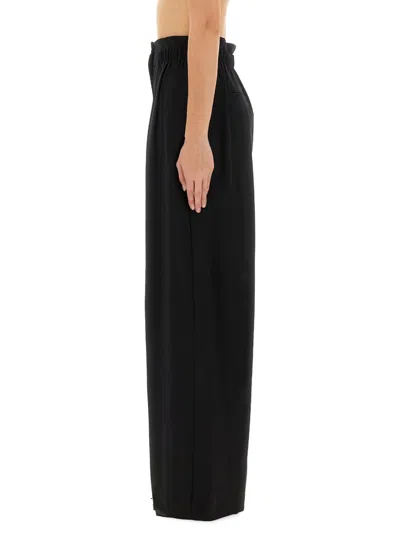 Sportmax Wide Leg Trousers Elastic Waistband In Black