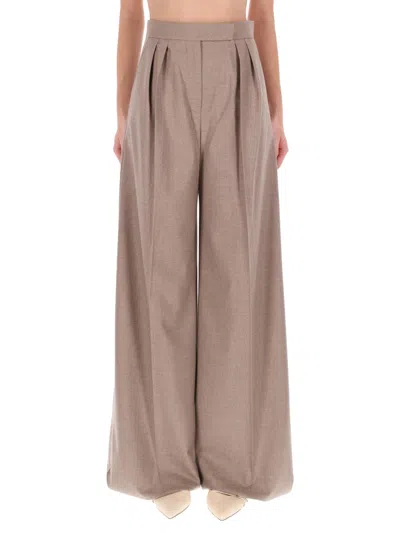 Max Mara High Waist Wide Leg Trousers Zulia In Neutral