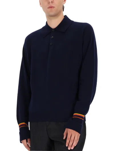 Paul Smith Long-sleeve Cashmere Sweater In Blue