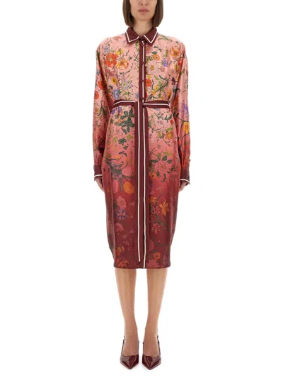 Gucci Women Printed Chemisier Dress In Multi