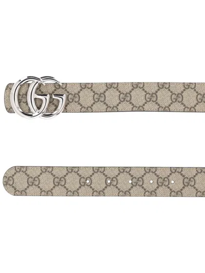 Gucci Reversible Belt "gg Marmont" In Brown