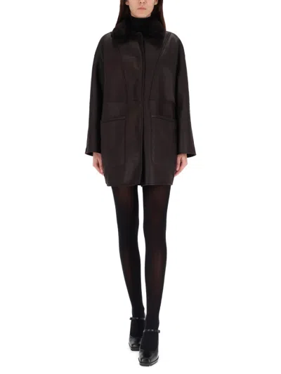 Max Mara Reversible Coat In Black