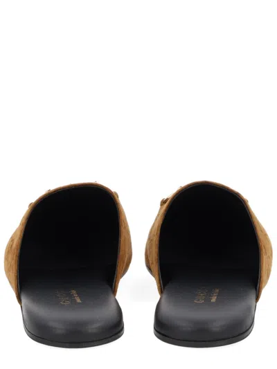 Gucci Sabot With Clamp In Brown