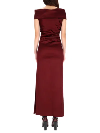 Max Mara Satin Dress In Burgundy
