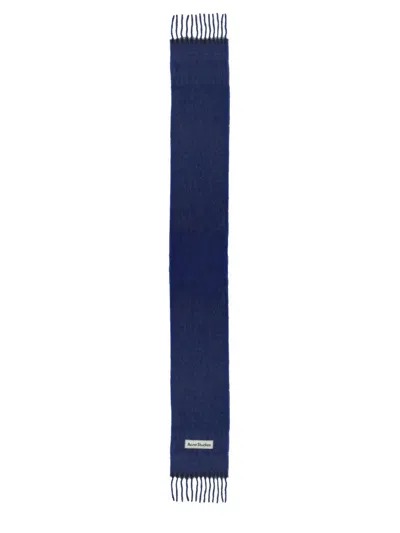Acne Studios Scarf With Logo Unisex In Blue
