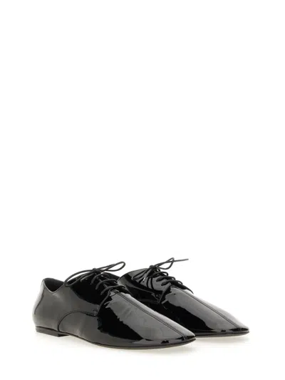 Dries Van Noten Shiny Leather Lace-up Shoe In Gray