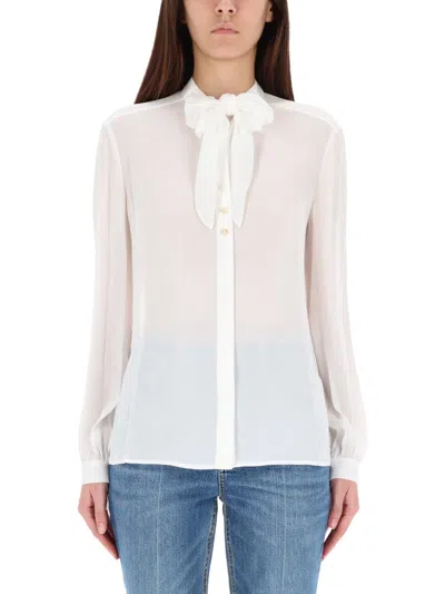 Tory Burch Shirt With Bow In White