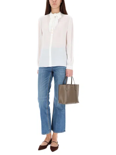 Tory Burch Shirt With Bow In White
