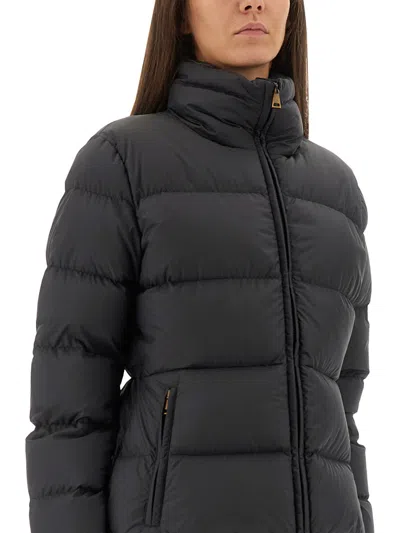 Moncler Short Puffer Jacket High Collar In Black