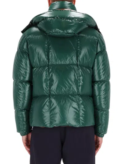 Moncler Parana Glossy Hooded Short Down Jacket Clothing In Green