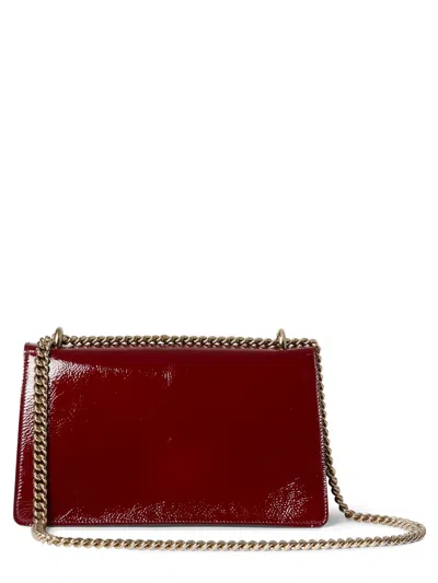 Gucci Structured Flap Shoulder Bag Chain In Burgundy