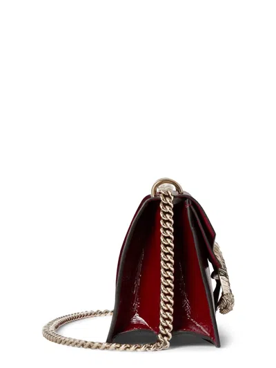 Gucci Structured Flap Shoulder Bag Chain In Burgundy