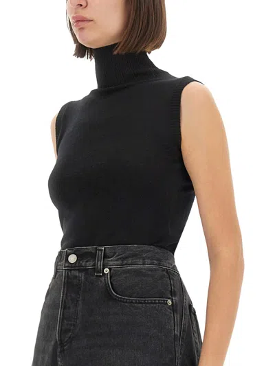 Sportmax Vertigo High-neck Sleeveless Top In Black