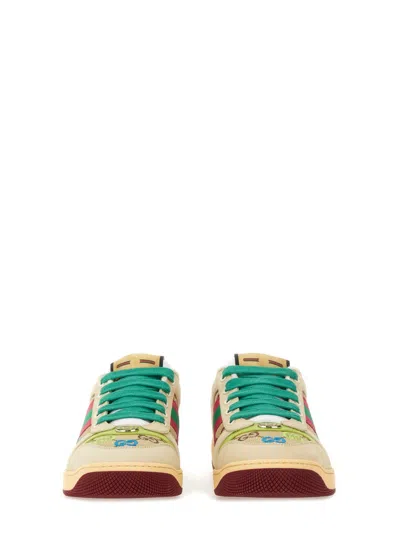 Gucci Screener Trainer In Gg Fabric And Multicolour Details In Multi