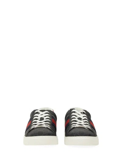 Gucci Jacquard Fabric Low-top Sneakers In Black