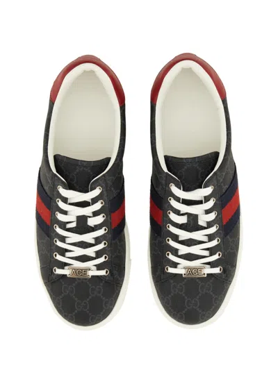 Gucci Jacquard Fabric Low-top Sneakers In Black