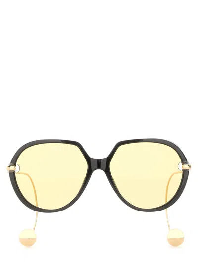 Bottega Veneta Square "drop" Sunglasses Unisex In Black