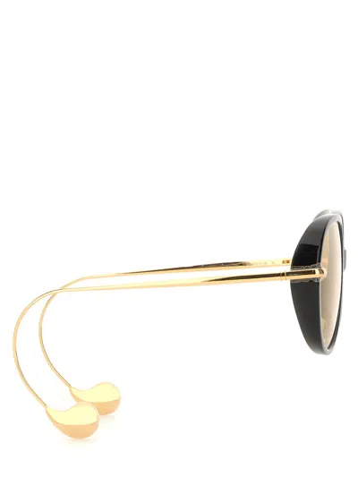 Bottega Veneta Square "drop" Sunglasses Unisex In Black