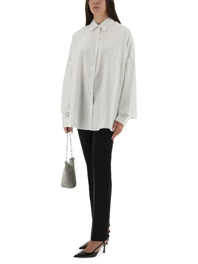 Dries Van Noten Women Oversized Striped Shirt In White