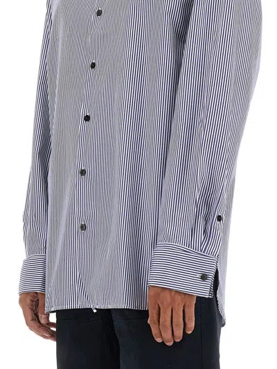 Dries Van Noten Men Striped Shirt In Blue