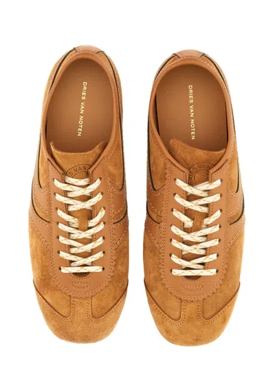 Dries Van Noten Suede Dustin Sneakers In Brown
