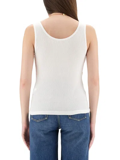 Chloé Women Logo Cotton Tank Top In White