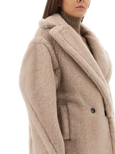 Max Mara Double-breasted Wool Jacket Notched Lapels In Neutral