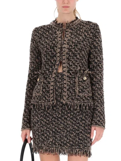 Fabiana Filippi Tweed And Sequin Jacket In Brown