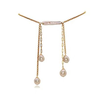 Marquise Swim Women's Gold / White Necklace In Gold