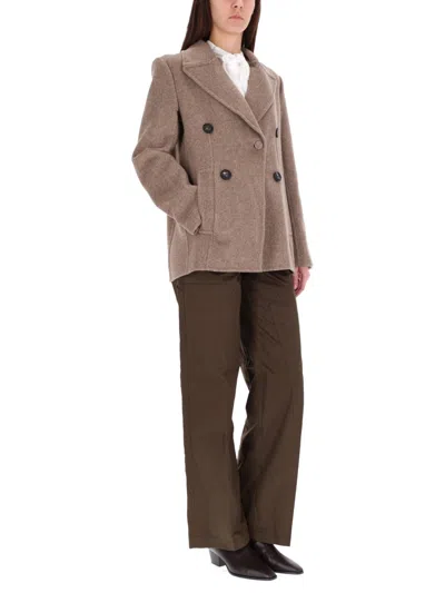 Tory Burch Wide Twill Jacket In Brown