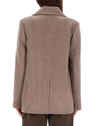 Tory Burch Wide Twill Jacket In Brown