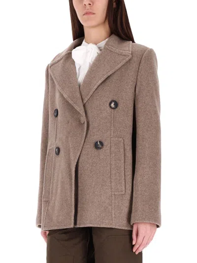 Tory Burch Wide Twill Jacket In Brown